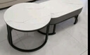 顶斧岩板茶几客厅家用现代轻奢简约2025新款椭圆茶桌茶台小户型茶几桌 黑架灰柜【120雪山白+80雪山白】 实拍图