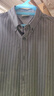 马登工装美式复古磨毛竖条纹衬衫男翻领休闲长袖衬衣修身薄款上衣外套 锡灰色 L 实拍图