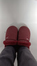 ECAC老人棉鞋防滑女士冬季加绒保暖加绒加厚男老式中老年人棉拖鞋包跟 酒红色【暖脚更暖心】 38-39 【正码正拍】 实拍图