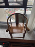 实木椅子中式圈椅围椅三件套茶桌椅榆木太师椅官帽椅主人椅靠背椅 胡桃色/围椅 整装 实拍图