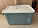 禧天龙钢化款收纳箱加厚抗压储物箱零食玩具车载整理箱带轮55L石青1个装 实拍图