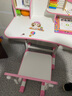 optalent儿童学习桌椅套装可升降书桌写字台小孩桌子写字桌学生书桌课桌椅 75*49升降粉+矫姿宝+台灯4-18岁 实拍图