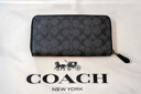 蔻驰（COACH）奥莱男包经典标志风琴褶钱包通勤商务老花 QB/炭黑色/黑色 实拍图