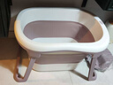 世纪宝贝（babyhood）儿童泡澡桶 婴儿洗澡盆游泳桶加大号折叠浴桶0-15岁赠浴凳 319紫 实拍图