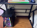 甄严选电脑桌台式电竞桌椅套装组合桌子办公家用桌学习桌书房书桌写字桌 【黑架+黑碳纤纹面】单桌100*60 实拍图