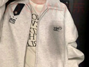 棉致复古开衫卫衣外套女秋冬季新款宽松小个子撞色立领休闲运动加绒 白灰色【3058常规高品质】 M 80-100斤 晒单实拍图