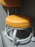 万向轮小凳子带滑轮矮凳家用换鞋凳儿童靠背椅子客厅圆凳软包板凳 橘橙色-加固护腰碳钢架-万向轮 实拍图
