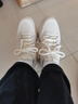 鸿星品断码真皮老爹鞋女2025秋冬新款百搭厚底小白鞋小码34学生运动鞋女 米色 36 实拍图