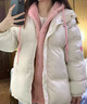 歌温妮初中生羽绒服厚女14-16岁假两件加厚连帽女冬季12大童13少女15学 米白色 M 建议90-105斤 实拍图