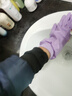 光多拉洗碗手套加绒螺纹束口洗衣服家务保暖手套厨房加长PVC防水滑手套 实拍图