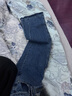 百图betu女装秋冬新款牛仔裤显瘦高腰阔腿渐变毛边牛仔裤2310D07 牛仔色 M 实拍图