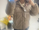 雪中飞抽绳连帽羽绒服女装冬季通勤居家百搭款鸭绒保暖松紧羽绒外套衣服 棕色 L (165) 实拍图