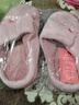惠夫人秋冬季棉拖鞋女家用冬季室内防滑家居情侣可爱毛绒男月子鞋冬天 字母 皮红 38-39 (适合37-38码穿) 实拍图