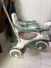 贝趣儿童三轮车1-3岁脚踏车宝宝遛娃神器婴儿推车溜溜车三合一手推车 【安全护栏+靠背+转向手推杆】 绿 推骑两用0-6岁溜娃小孩自行车 实拍图