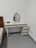 梳妆台卧室一体柜小户型化妆桌斗柜实木岩板化妆台可收纳化妆柜 白120cm桌+柜+云朵镜+花瓣椅 实木【三斗柜】岩板台面 实拍图