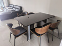 卡尔适轻奢极简岩板餐桌家用小户型现代简约金属长方形餐桌椅组合BN228 岩板餐桌+伊姆斯椅*6 140*80*75cm【全托底板】 实拍图