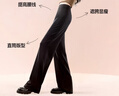 SIINSIIN【鞠婧祎同款】加绒直筒裤女新款秋冬休闲裤阔腿裤子显瘦瑜伽裤 【薄绒款】常规-显瘦黑 （6D暖皮科技） L 【121-135斤】 实拍图