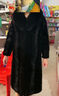 傲列100%水貂皮+狐狸大毛领裘皮大衣海宁水貂皮草外套女中长款皮草女 黑色 M（85-100斤） 实拍图