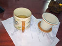 青花汝窑茶杯水杯陶瓷带盖茶水分离可定制送礼家用高档办公马克杯 米黄汝窑素面-办公杯 实拍图