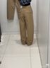 优衣库女装针织廓形长裤/弯刀镰刀裤子25秋冬新款483722 483722/57深橄榄色 S 实拍图