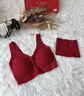 红豆居家大红色女士无痕内衣本命年无钢圈结婚礼物新娘内裤文胸套装骐骥红 红色 75B 75B(均码) 实拍图
