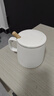 传旗陶瓷马克杯带勺盖咖啡杯牛奶杯早餐杯办公杯男女茶杯描金白400ml 实拍图