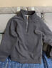 真维斯长袖卫衣男士秋冬季美式潮牌百搭立领上衣男半拉链休闲简约男装 深灰色加绒 XL (建议125-145件) 实拍图