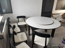 上林春天实木餐桌 意式极简实木折叠桌家用岩板餐桌椅组合小户型餐厅饭桌 【实木双轨】黑色/纯白+灵芝椅 1.3米 一桌六椅 实拍图
