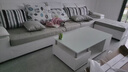 卡瑞龙 布艺沙发 简约现代客厅沙发大小户型简欧实木沙发组合整装家具 【柔适乳胶版】五人位3.6米+脚踏+茶几+电视柜 超纤三防纳米科技布（可擦洗） 实拍图