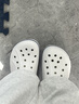 卡骆驰（CROCS）洞洞鞋贝雅卡骆班轻便耐磨一脚蹬休闲鞋|205089 白/深蓝-126 40 (250mm) 实拍图