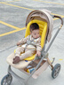 爱宝适婴儿车棉垫秋冬保暖坐垫推车垫子宝宝餐椅坐垫通用型 普罗黄G019 实拍图