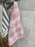 洁丽雅（Grace） 纯棉毛巾2条装全棉素色吸水加大加厚成人毛巾男女情侣洗脸巾面巾 【红1灰1】格子 2条 120g 74cm*34cm 实拍图