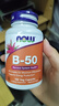 诺奥（NOW）维生素复合胶囊B50含烟酸 11种高能复合物维B 100粒美国进口 实拍图