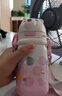 babycare小白熊儿童保温杯婴幼儿宝宝水杯幼儿园1-3岁学饮吸管杯外出水壶 赠直通吸嘴-背带款玛拉雅粉 450ml 实拍图