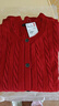 优衣库女装纽花圆领针织开衫/毛衣外套空调衫通勤秋冬新款481477 16 红色 XL 实拍图