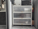 帅仕（shuaishi）厨房用具置物架落地多层餐边柜收纳碗柜家用橱柜微波炉烤箱储物柜 【升级特厚】白4层100长42深丨高硬度实心门丨特强承重 实拍图