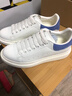 H8楚麦昆鞋小白鞋厚底增高鞋2025新款情侣男女休闲莆田鞋子经典板鞋 白色-雾霾蓝【顺丰速发】高品质 42 男码 实拍图