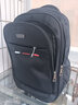 袋鼠双肩包男士背包大容量行李旅游包学生书包女初中商务笔记本电脑包 黑色配绿标 实拍图