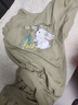 芬腾夏季薄款短袖纯棉家居服大码可爱睡衣全棉女款连衣睡裙 草绿 XL 实拍图