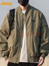 吉普（JEEP）夹克男秋冬季潮流棒球服外套男士休闲宽松工装衣服 军绿 XL 实拍图