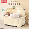 纳份爱碗碟沥水置物架碗带盖碗筷架餐具收纳盒厨房架子家用多功能收纳柜 灰白【半翻盖】多用沥水碗柜 【加大号】可放12个碗 实拍图