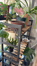 金羡花架子阳台实木花盆架客厅落地多层家用绿萝多肉带轮子花架置物架 三层长80宽30高105黑架+碳烤木 实拍图