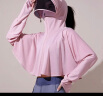 SOMUBAY 新款衣女夏季遮脸面罩薄外套透气罩衫冰丝骑车开衫短外套薄 FSY-60皮粉 L(70-130斤) 晒单实拍图