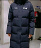 FILA 斐护科技|斐乐女装长款羽绒服冬季休闲简约连帽保暖羽绒外套 正黑色-BK 180/96A/XXL 实拍图