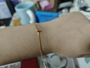 周六福（ZLF）  黄18K黄金手链圆珠女款彩金手链小金珠送女友节日礼物 约0.8-1g 16cm+尾链3cm 实拍图