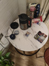 顺冠茶几客厅茶台仿岩板创意北欧茶桌现代小户型简约圆形小桌子极简型 【送货上门】黑架-70白纹+50黑纹 实拍图