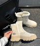 Dickies女士雪地靴女靴冬季加绒加厚短靴保暖棉鞋靴子 米色 37  实拍图