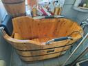 川柏香木桶浴桶洗澡加厚成人泡澡桶沐浴香柏木实木泡浴桶木质洗澡盆保温 120cm【标配】沐浴自然五件套 实拍图