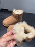 羊皮毛一体儿童雪地靴女童保暖真皮加厚毛鞋批发冬季新款魔术贴ug 栗色 25 内长16cm 实拍图