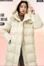 美力城长款羽绒服女装新款90%鹅绒过膝外套连帽户外休闲运动风051 灰色 M 实拍图
